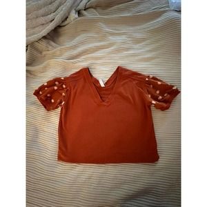 Anthropologie Daily Practice orange knit tee